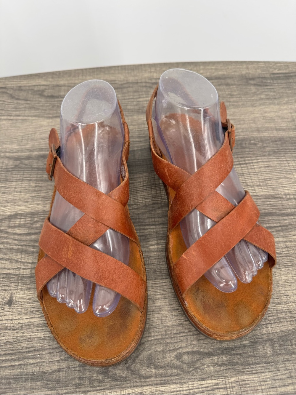 Chaco Wayfarer Rust Brown Leather Womens Straps Buckle Sandals - Picture 4 of 11